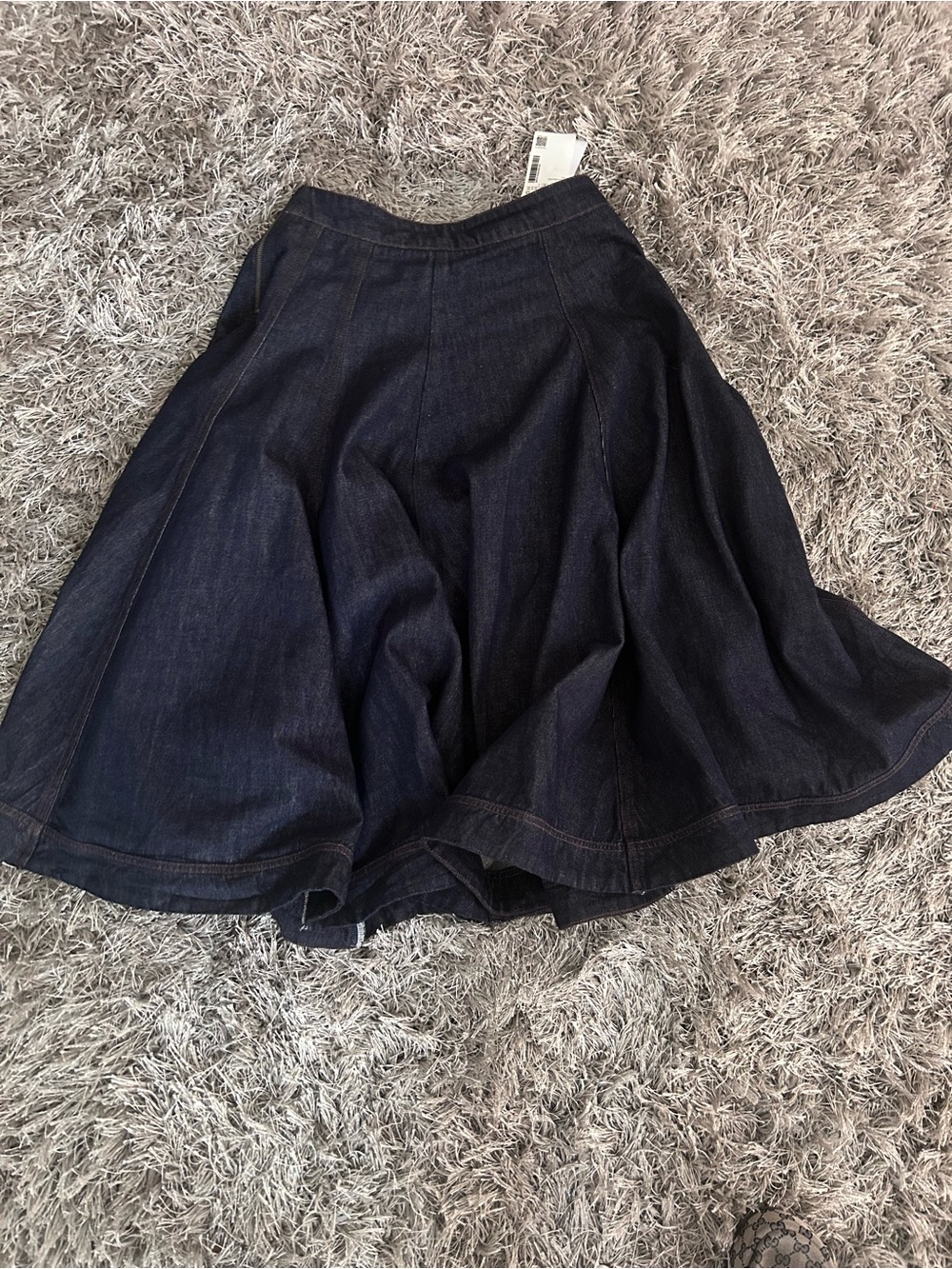 Dark Indigo Denim A-Line Skirt
